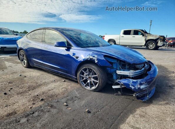 5YJ3E1EB4NF274762 2022 TESLA MODEL Blue Przód prawy