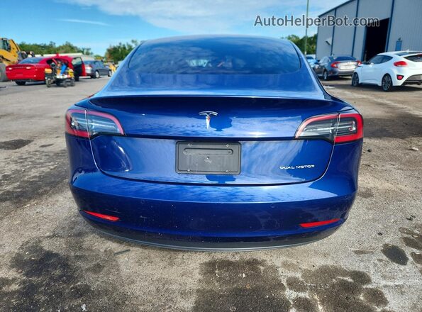 5YJ3E1EB4NF274762 2022 TESLA MODEL Blue Widok z tyłu