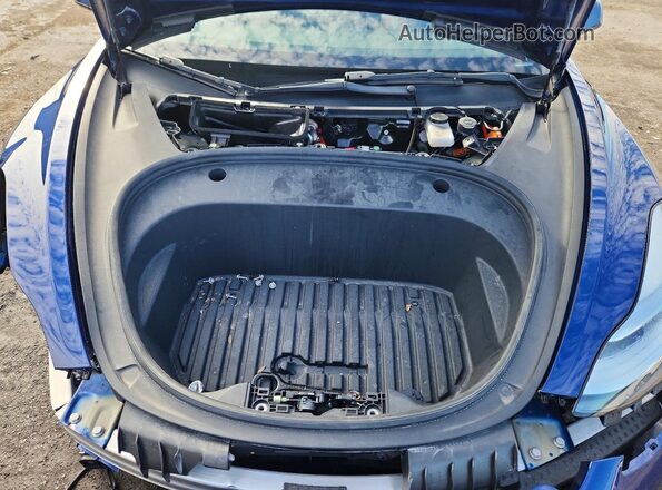 5YJ3E1EB4NF274762 2022 TESLA MODEL Blue Widok wnętrza z tyłu