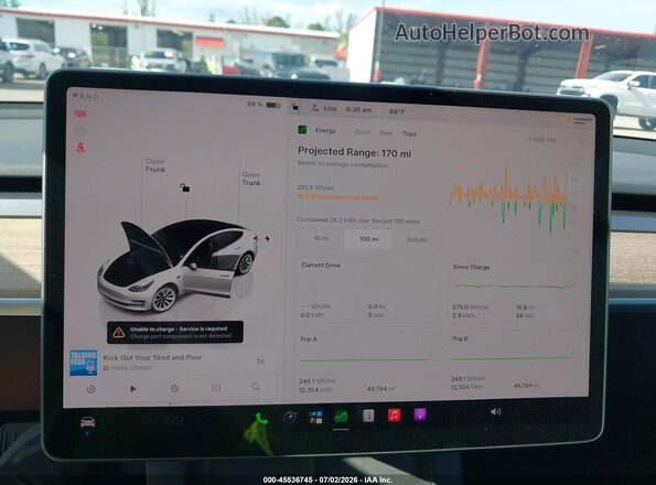 5YJ3E1EB4NF312698 2022 TESLA MODEL 3 White Հետևի նստատեղերի տեսք
