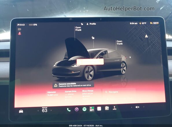 5YJ3E1EB4PF598894 2023 TESLA MODEL 3 Black Вид задніх сидінь