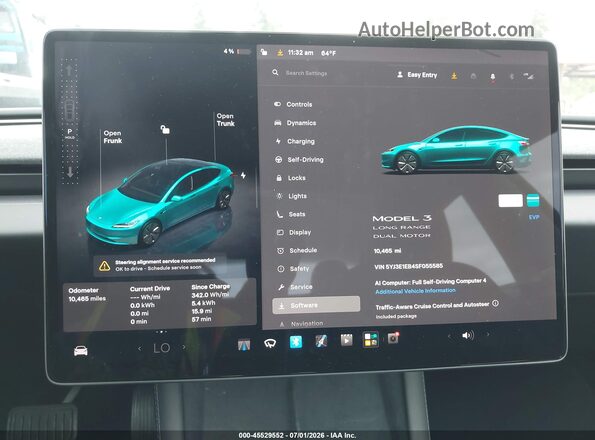 5YJ3E1EB4SF055585 2025 TESLA MODEL 3 Gray 