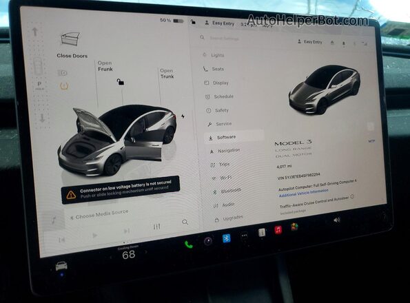5YJ3E1EB4SF982294 2025 TESLA MODEL Черный Вид щитка приборов