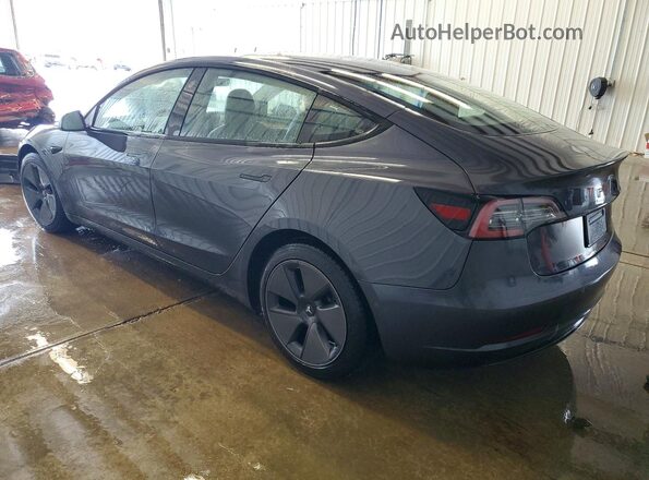 5YJ3E1EB5MF979696 2021 TESLA MODEL Gray Trasero izquierdo