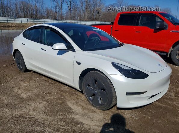 5YJ3E1EB5NF124787 2022 TESLA MODEL Белый Передняя правая четверть