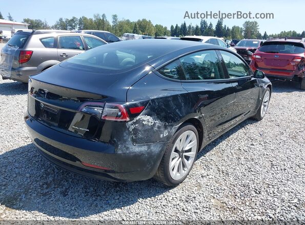 5YJ3E1EB5NF290193 2022 TESLA MODEL 3 Black Задня права чверть