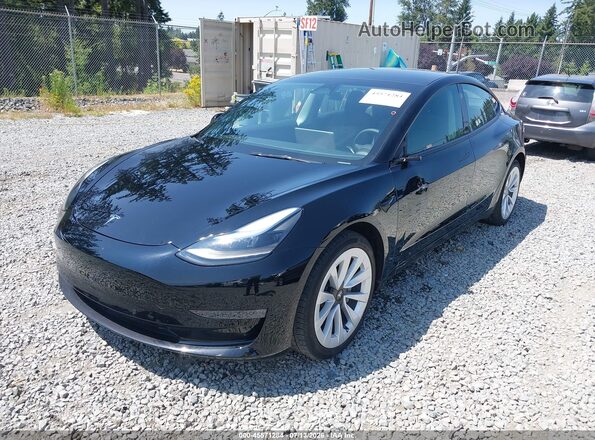 5YJ3E1EB5NF290193 2022 TESLA MODEL 3 Black Передня ліва чверть