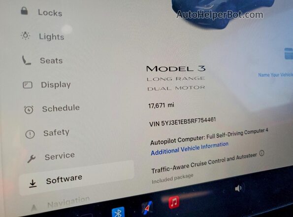 5YJ3E1EB5RF754461 2024 TESLA MODEL Gray Սարքավորումների վահանակի տեսք