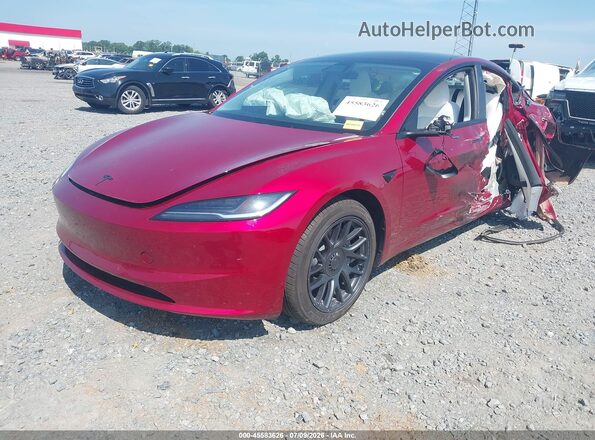5YJ3E1EB5RF761605 2024 TESLA MODEL 3 Red წინა მარცხენა ხედი სამი მეოთხედიდან
