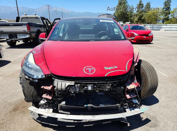 5YJ3E1EB6LF635809 2020 TESLA MODEL Red Front view