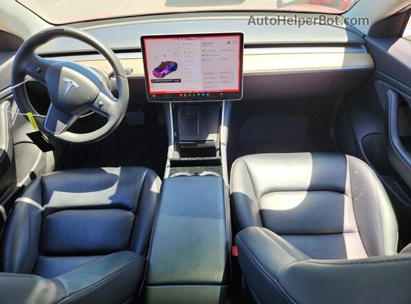 5YJ3E1EB6LF635809 2020 TESLA MODEL Red Dashboard view