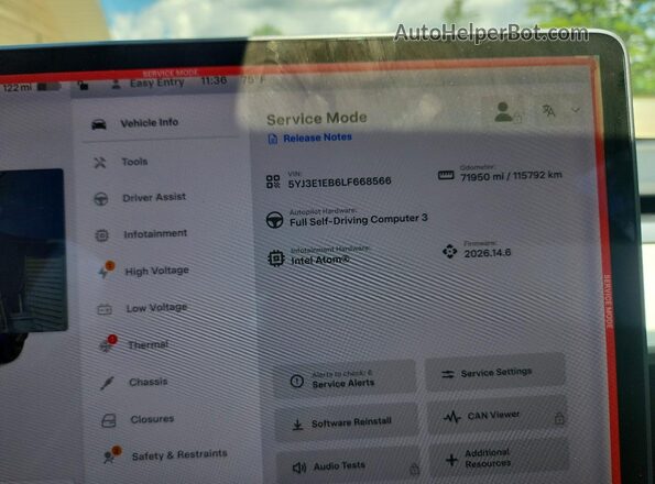 5YJ3E1EB6LF668566 2020 TESLA MODEL Blue Widok zestawu wskaźników