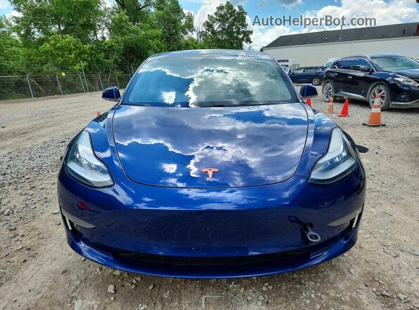 5YJ3E1EB6LF668566 2020 TESLA MODEL Blue Widok z przodu