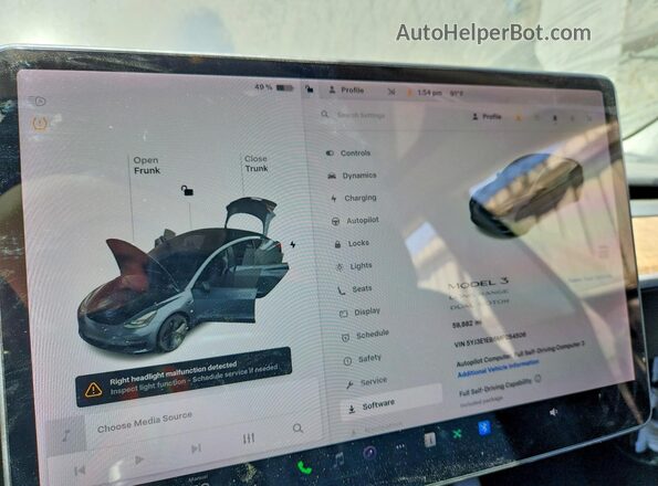 5YJ3E1EB6MF054506 2021 TESLA MODEL Gray Widok zestawu wskaźników