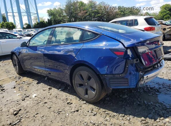 5YJ3E1EB6MF973258 2021 TESLA MODEL Blue უკანა მარცხენა