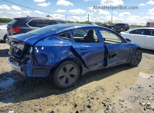 5YJ3E1EB6MF973258 2021 TESLA MODEL Blue უკანა მარჯვენა