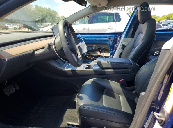 5YJ3E1EB6MF973258 2021 TESLA MODEL Blue წინა სალონის ხედი