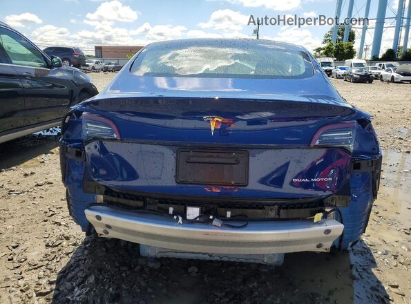 5YJ3E1EB6MF973258 2021 TESLA MODEL Blue უკანა ხედი