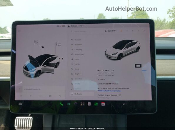 5YJ3E1EB6MF978959 2021 TESLA MODEL 3 White 