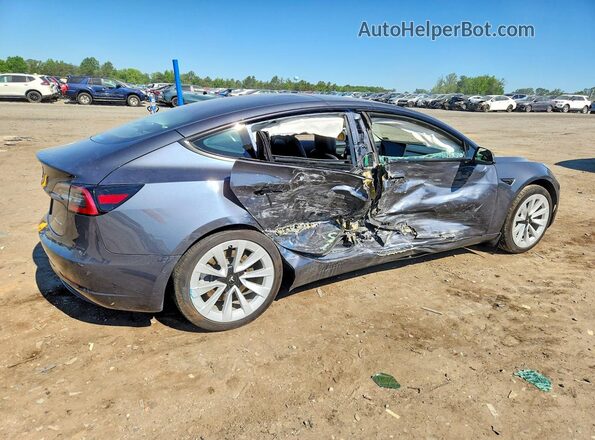5YJ3E1EB6NF129352 2022 TESLA MODEL Gray Задня права чверть