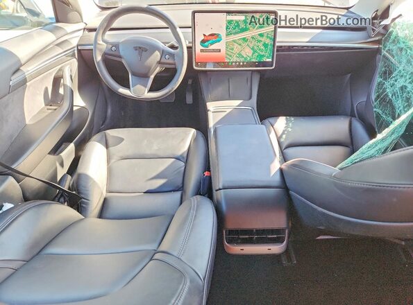 5YJ3E1EB6NF129352 2022 TESLA MODEL Gray Вид панелі приладів