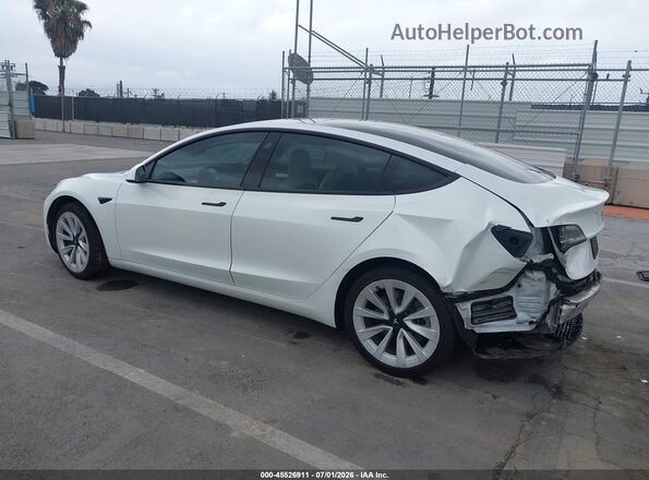 5YJ3E1EB6NF144479 2022 TESLA MODEL 3 White Rear left