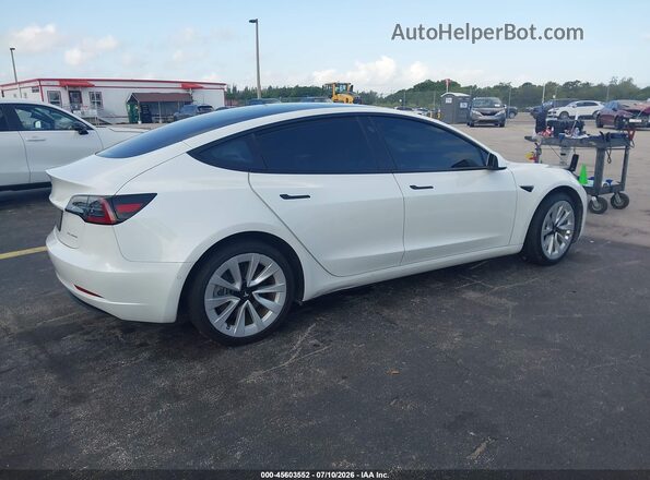 5YJ3E1EB6NF269353 2022 TESLA MODEL 3 White Trasero derecho