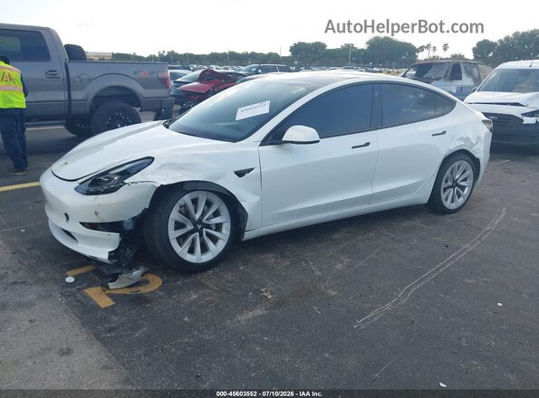 5YJ3E1EB6NF269353 2022 TESLA MODEL 3 White Vista frontal