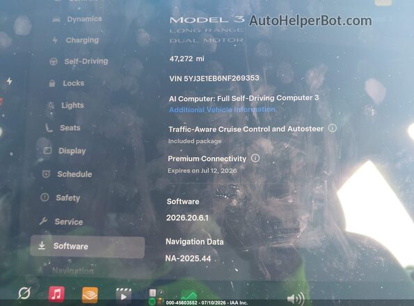 5YJ3E1EB6NF269353 2022 TESLA MODEL 3 White Vista de los asientos traseros