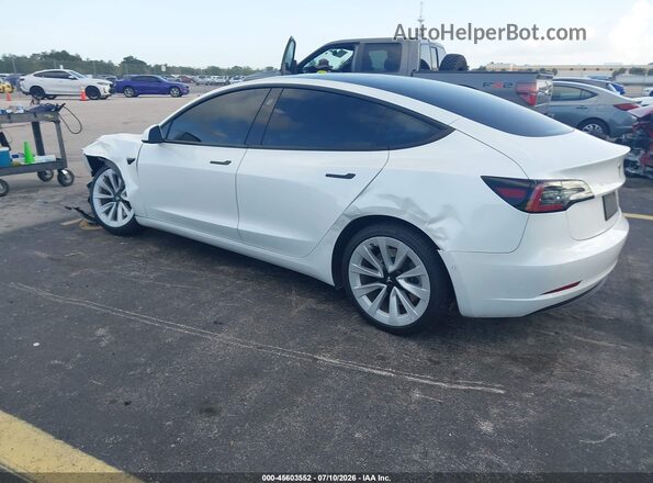 5YJ3E1EB6NF269353 2022 TESLA MODEL 3 White Trasero izquierdo