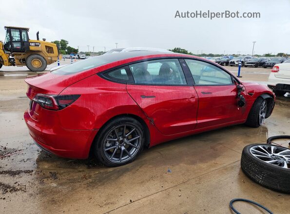 5YJ3E1EB6NF287545 2022 TESLA MODEL Красный Задняя правая четверть