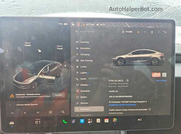 5YJ3E1EB6RF860580 2024 TESLA MODEL Черный Вид щитка приборов