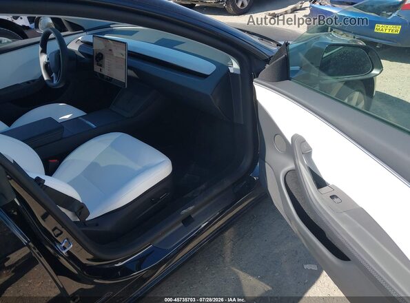 5YJ3E1EB6SF081993 2025 TESLA MODEL 3 Black Front interior view