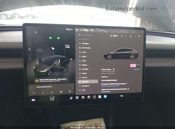 5YJ3E1EB6SF929466 2025 TESLA MODEL 3 Серый 