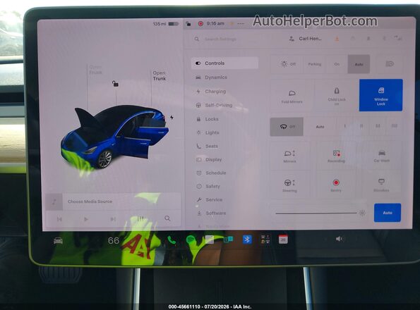5YJ3E1EB7JF088157 2018 TESLA MODEL 3 Синий 