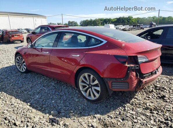 5YJ3E1EB7JF117222 2018 TESLA MODEL Red უკანა მარცხენა