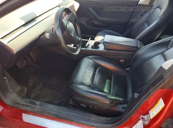 5YJ3E1EB7JF117222 2018 TESLA MODEL Red წინა სალონის ხედი