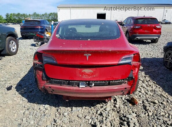 5YJ3E1EB7JF117222 2018 TESLA MODEL Red უკანა ხედი