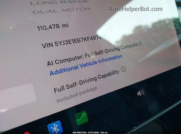 5YJ3E1EB7KF497048 2019 TESLA MODEL 3 Black Հետևի նստատեղերի տեսք