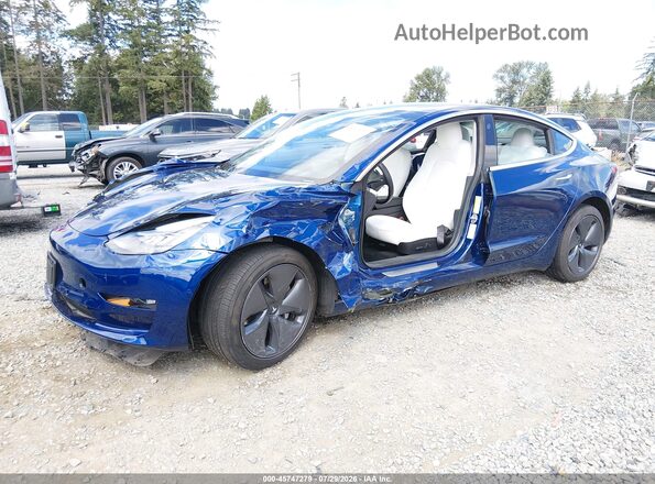 5YJ3E1EB7KF522112 2019 TESLA MODEL 3 Blue Առջևի ձախ երեք քառորդ տեսարան