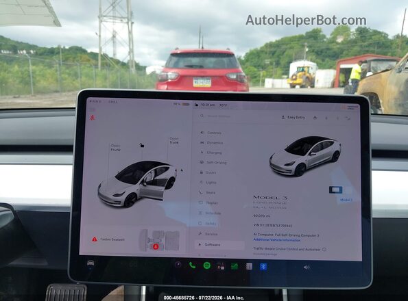 5YJ3E1EB7LF791342 2020 TESLA MODEL 3 Белый 