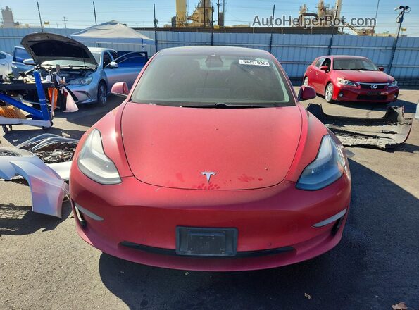 5YJ3E1EB7MF875470 2021 TESLA MODEL Red Vista frontal