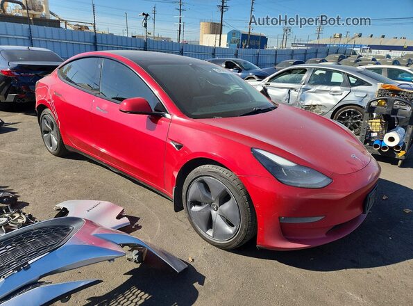 5YJ3E1EB7MF875470 2021 TESLA MODEL Red Delantero derecho