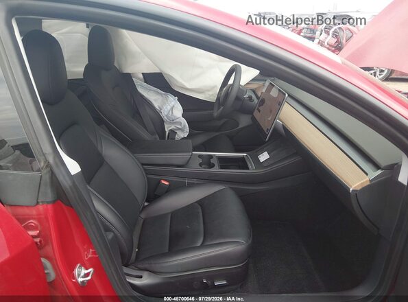 5YJ3E1EB7NF131899 2022 TESLA MODEL 3 Red წინა სალონის ხედი