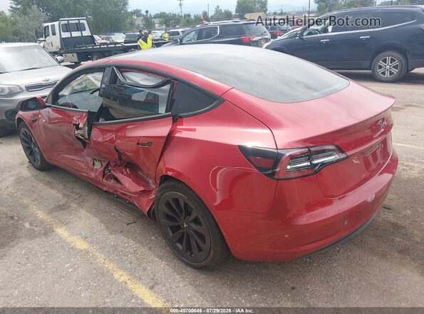 5YJ3E1EB7NF131899 2022 TESLA MODEL 3 Red უკანა მარცხენა