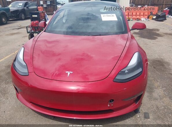 5YJ3E1EB7NF131899 2022 TESLA MODEL 3 Red უკანა ხედი