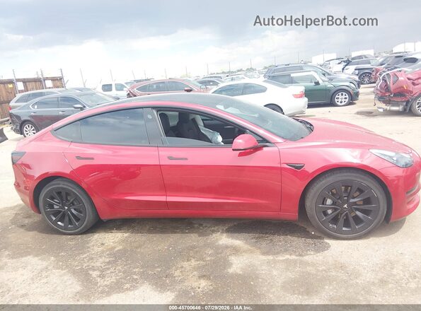 5YJ3E1EB7NF131899 2022 TESLA MODEL 3 Red წინა პანელის ხედი