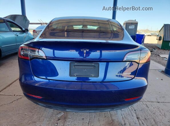 5YJ3E1EB7NF133006 2022 TESLA MODEL Blue Вид ззаду