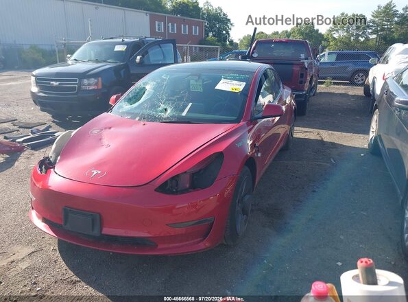 5YJ3E1EB7NF134124 2022 TESLA MODEL 3 Red Przód lewy