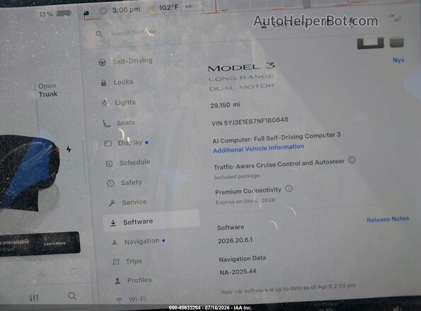 5YJ3E1EB7NF180648 2022 TESLA MODEL 3 Black Widok tylnych siedzeń